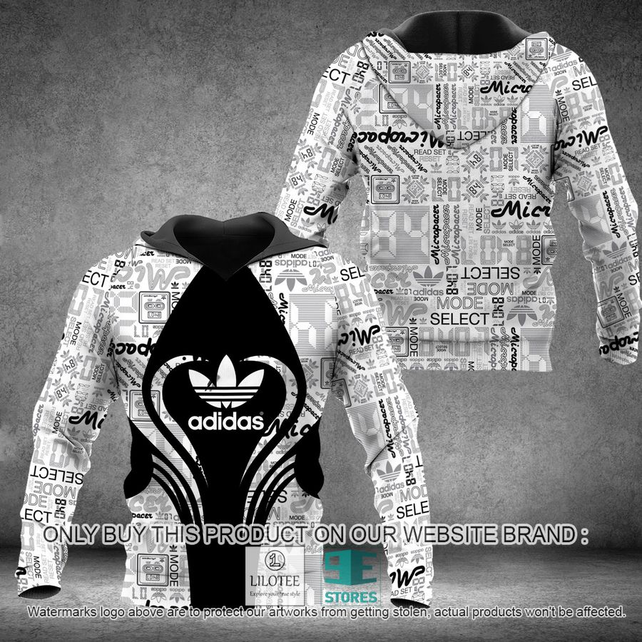 Adidas Graphic white black 3D Hoodie - LIMITED EDITION 9