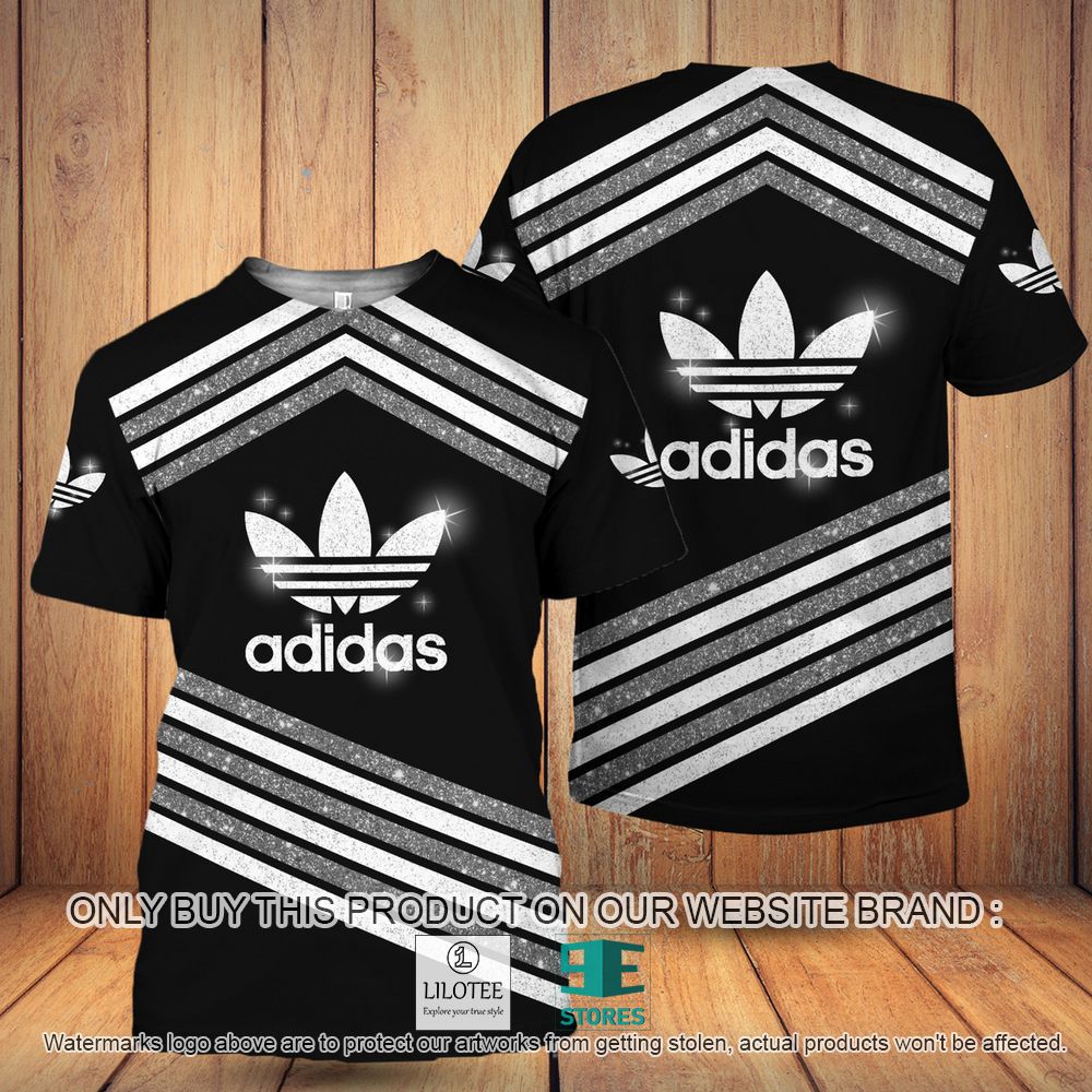 Adidas Logo Black White Grey Pattern 3D Shirt - LIMITED EDITION 11