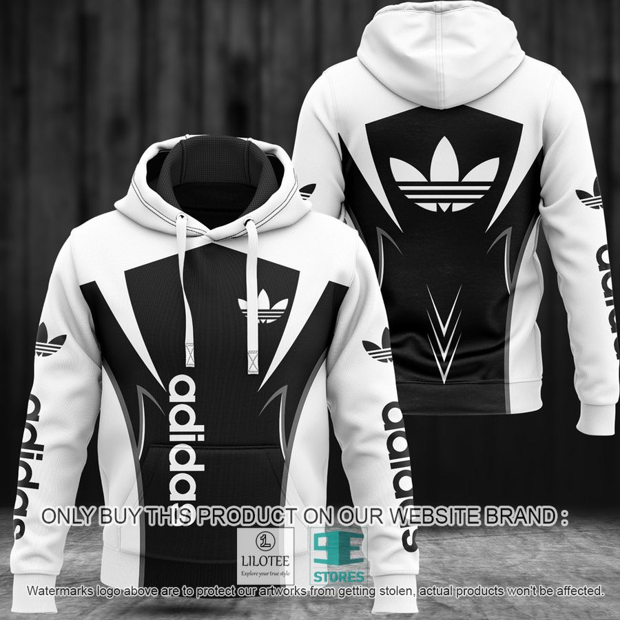 Adidas logo brand white black 3D Hoodie - LIMITED EDITION 8