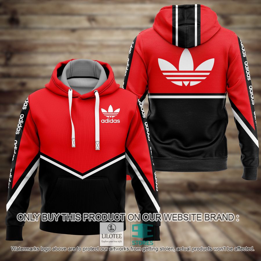 Adidas logo red black 3D Hoodie - LIMITED EDITION 8