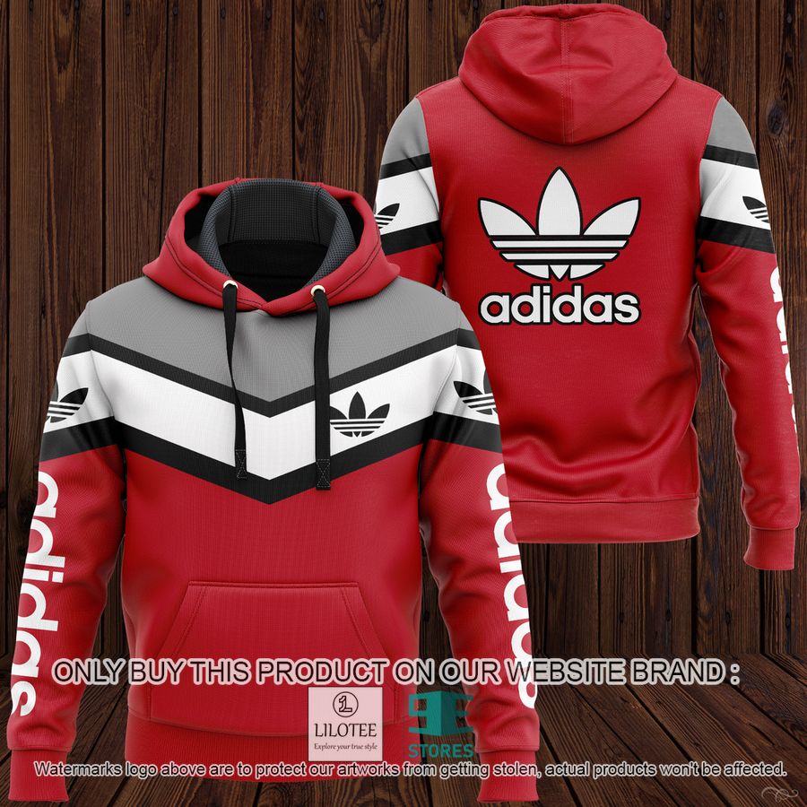 Adidas logo red white 3D Hoodie - LIMITED EDITION 9