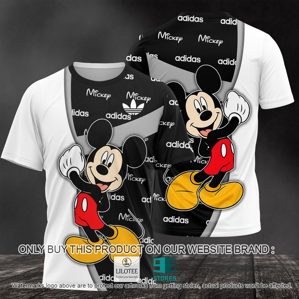 Adidas Mickey Mouse Black White 3D Shirt - LIMITED EDITION 10