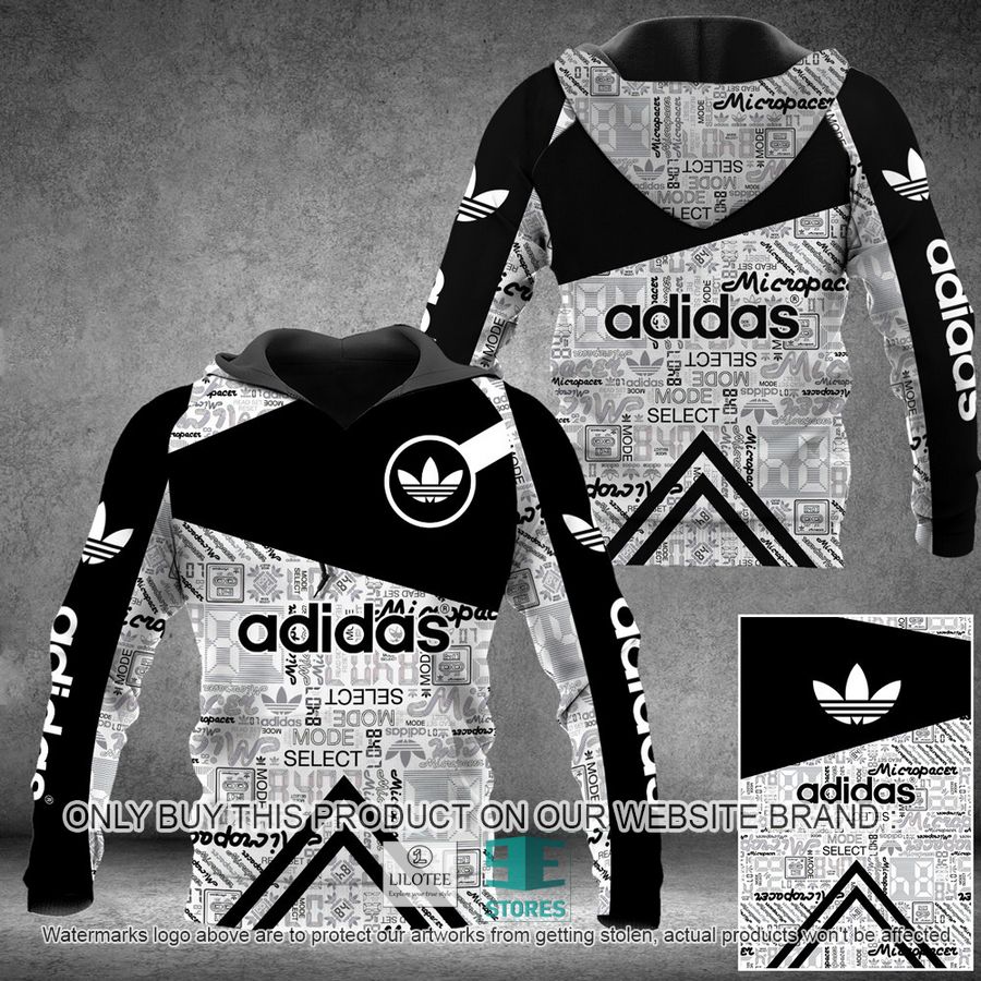Adidas Micropacer White and black 3D All Over Print Hoodie 8