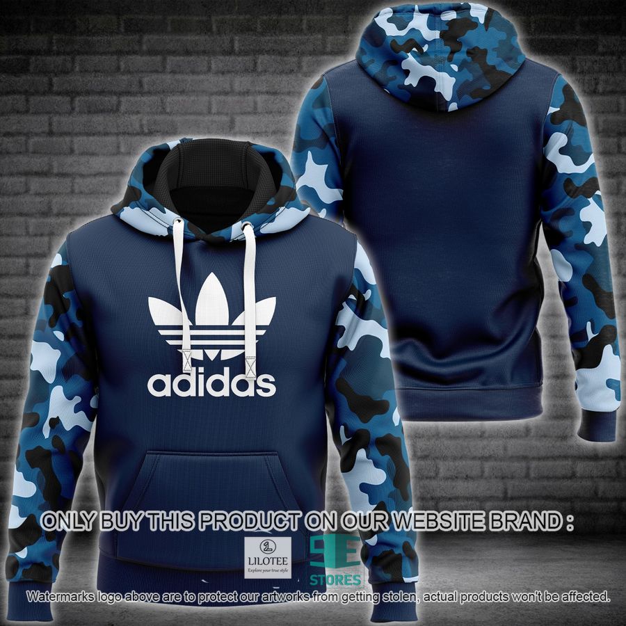 Adidas Navy Blue Camo 3D All Over Print Hoodie 9