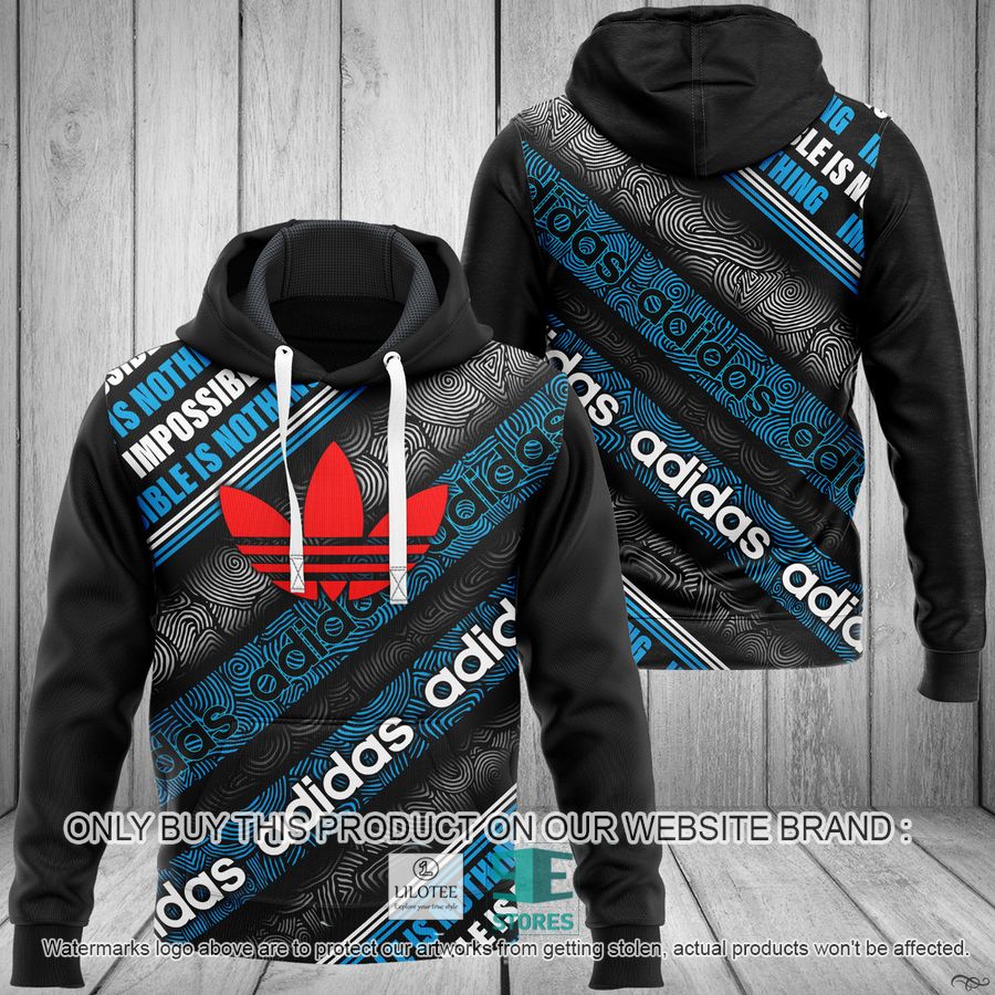 Adidas Nothing Impossible Black 3D All Over Print Hoodie 9