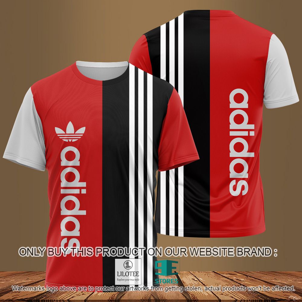 Adidas Red Black White 3D Shirt - LIMITED EDITION 11