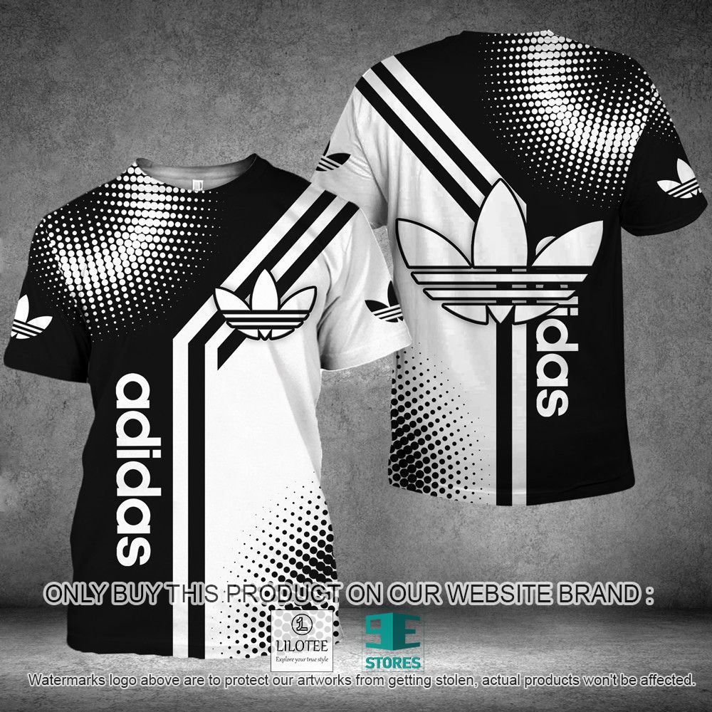 Adidas White Black Color 3D Shirt - LIMITED EDITION 10