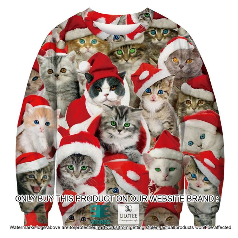 Adorable Cat With Red Hat Christmas Ugly Sweater - LIMITED EDITION 21