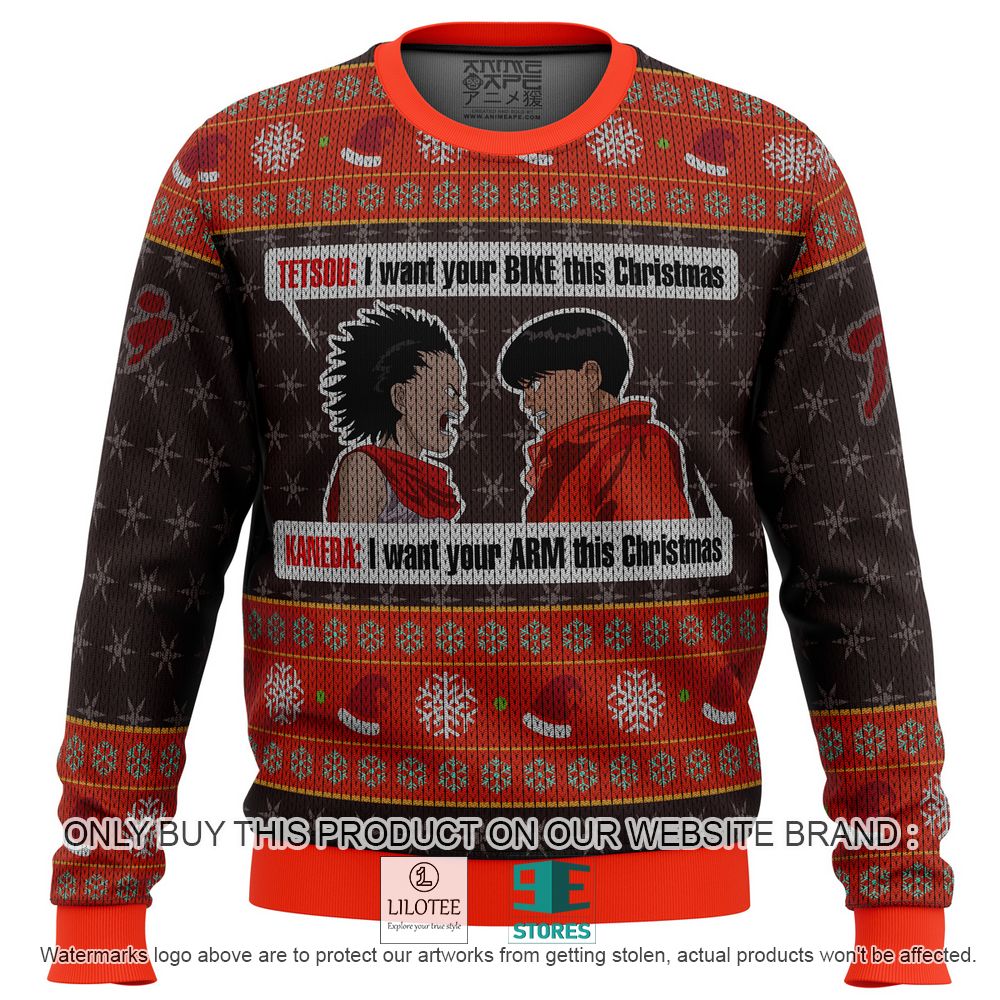 Akira Tetsuo Shima and Shotaro Kaneda I Want Your Bike this Christmas Anime Ugly Christmas Sweater - LIMITED EDITION 11
