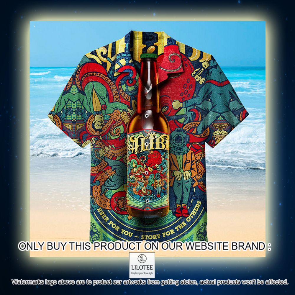 Alternative view of Alibi Beer for your Story for the Others Pattern Short Sleeve Hawaiian Shirt - LIMITED EDITION