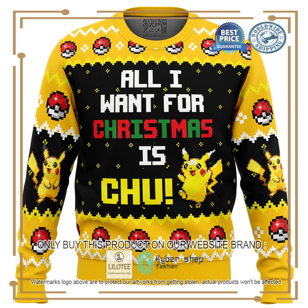 All I Want Picachu Pokemon Ugly Christmas Sweater - LIMITED EDITION 6