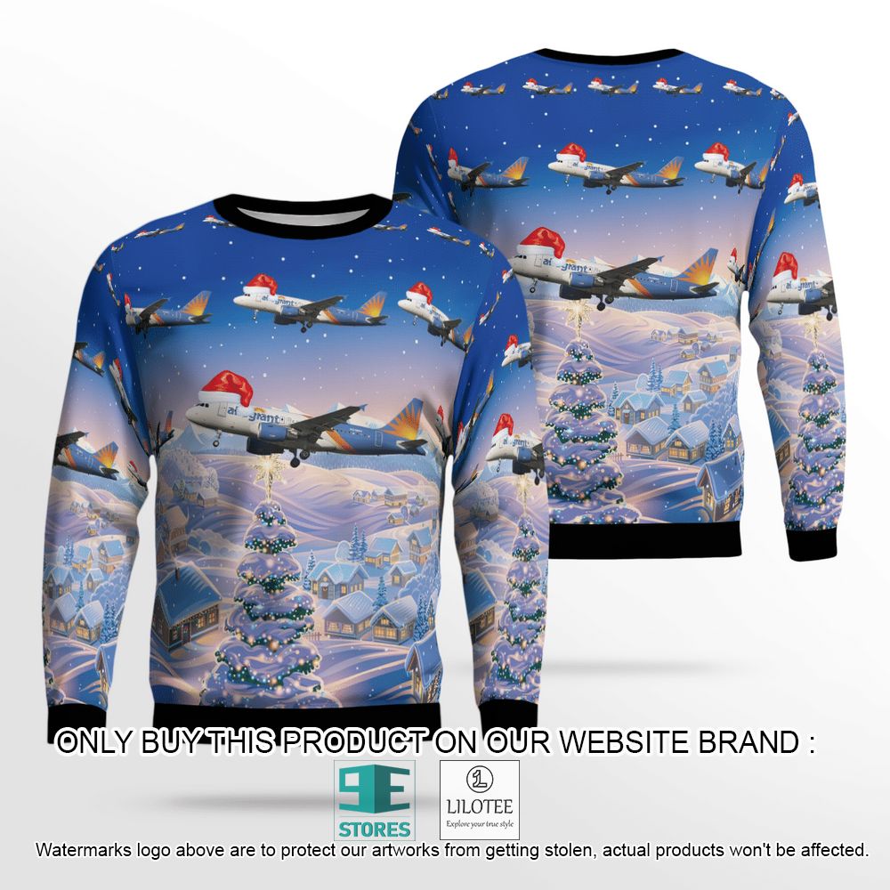 Allegiant Air Airbus A319-111 Christmas Wool Sweater - LIMITED EDITION 13