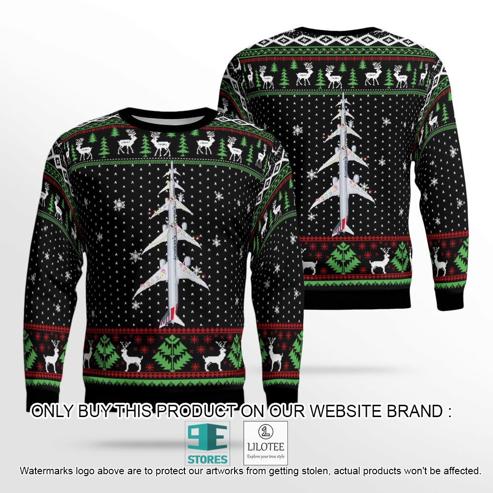 American Airlines Boeing 787-9 Dreamliner Christmas Wool Sweater - LIMITED EDITION 12