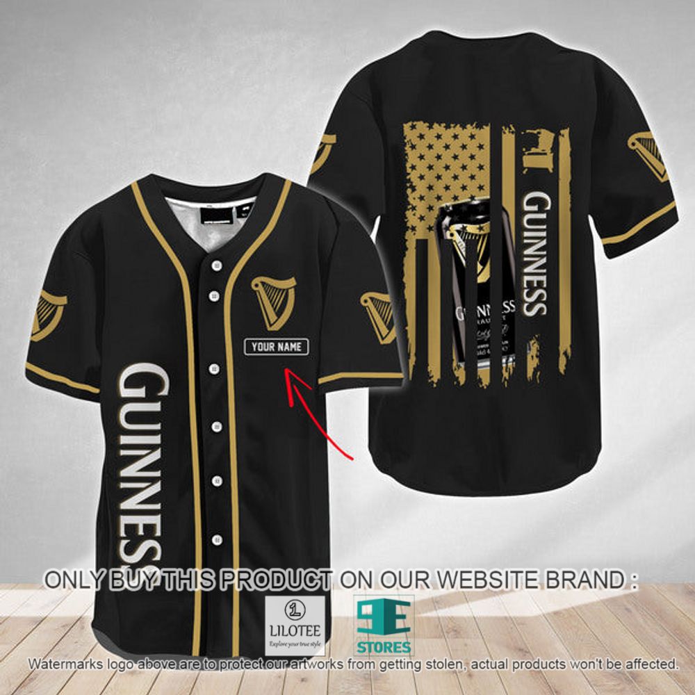 American Flag Guinness Beer Custom Name Baseball Jersey - LIMITED EDITION 11