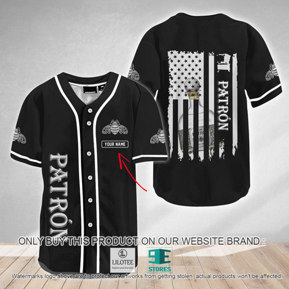 American Flag Tequila Patron Custom Name Baseball Jersey - LIMITED EDITION 2