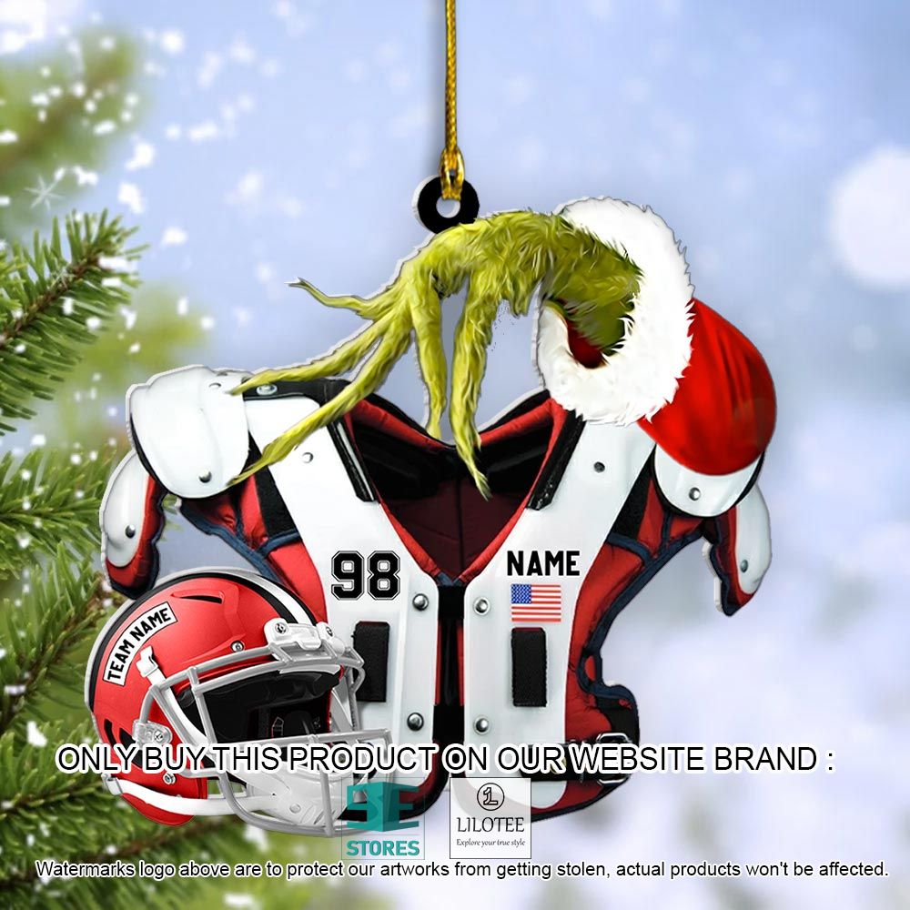 Alternative view of American Football Shoulder Pads Helmet Custom Name Ornament - LIMITED EDITION