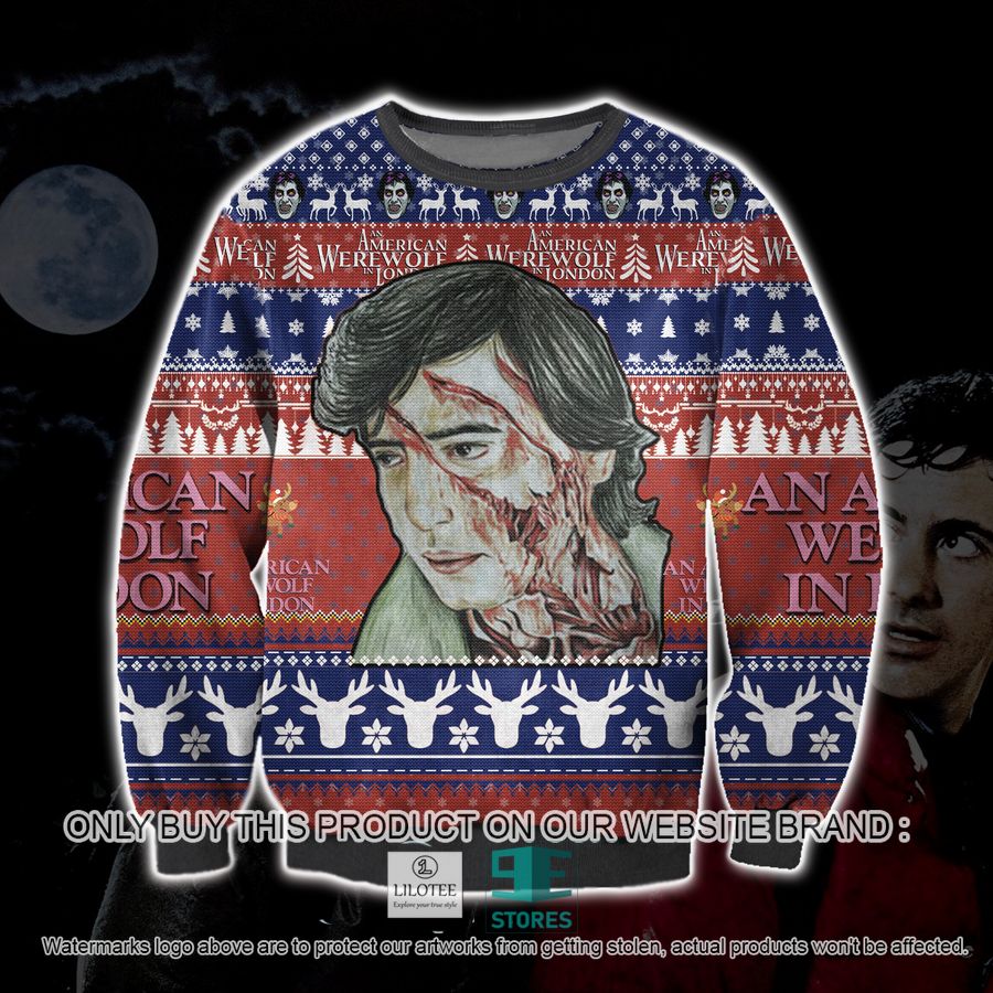 An American Werewolf In London Ugly Christmas Sweater, Sweatshirt 16