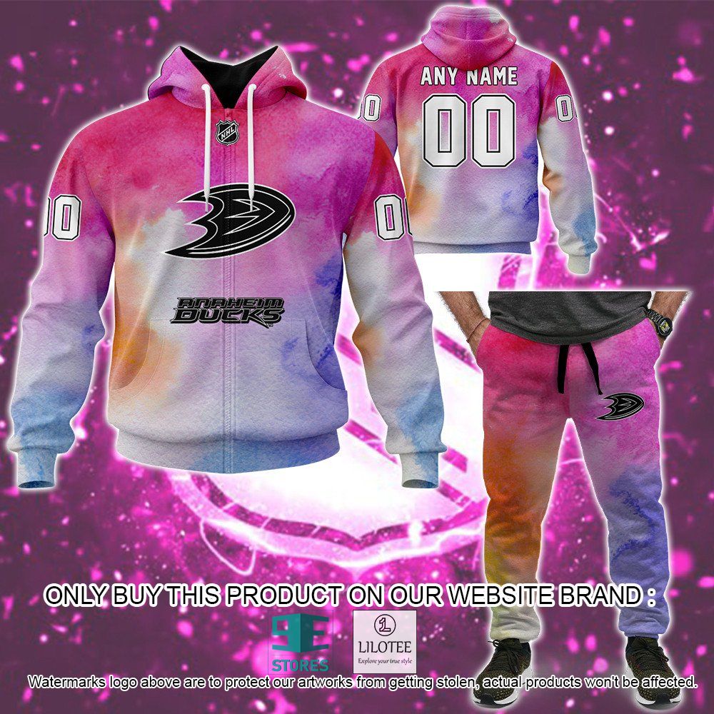 Anaheim Ducks Breast Cancer Awareness Month Personalized 3D Hoodie, Shirt - LIMITED EDITION 44