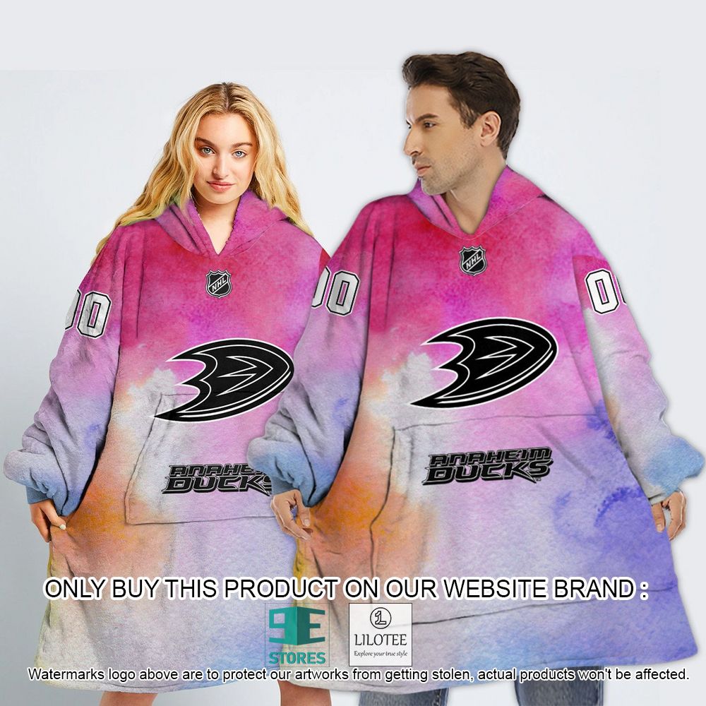 Anaheim Ducks Breast Cancer Awareness Month Personalized Hoodie Blanket - LIMITED EDITION 12