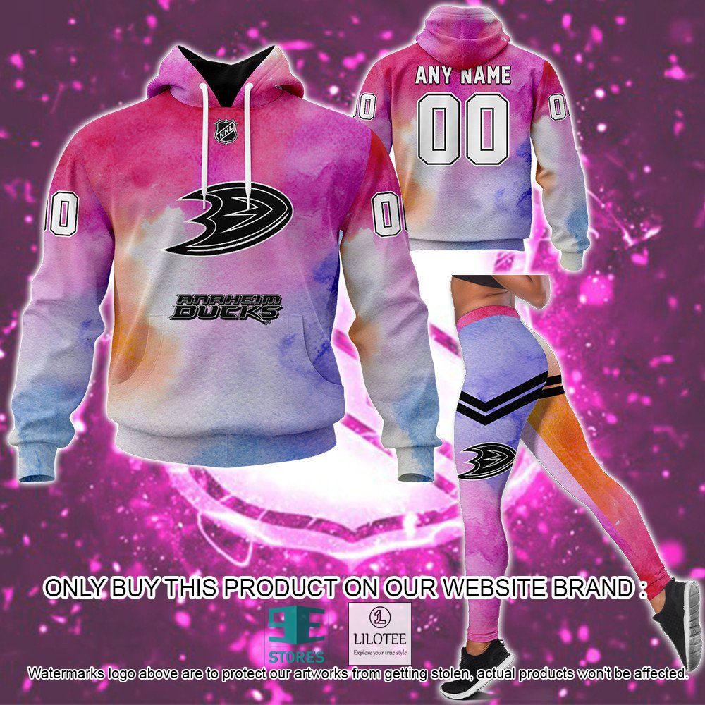 Anaheim Ducks Breast Cancer Awareness Month Personalized Hoodie, Legging - LIMITED EDITION 13