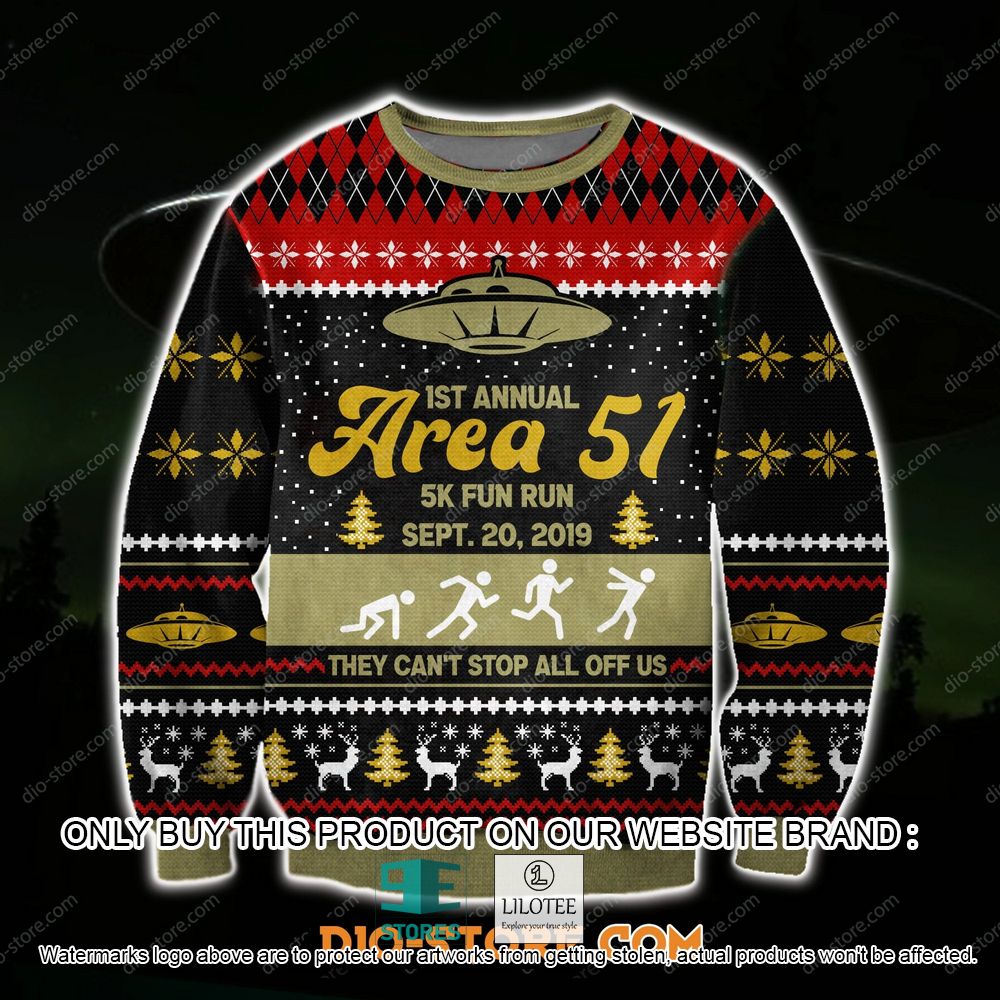 Area 51 Ist Annual 5K Fun Run sept 20 2019 Ugly Christmas Sweater - LIMITED EDITION 11