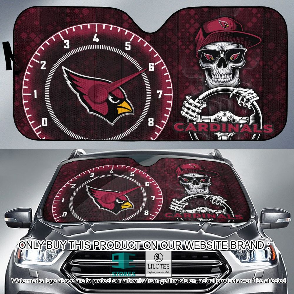 Arizona Cardinals Skull Cap Car Sunshade - LIMITED EDITION 8