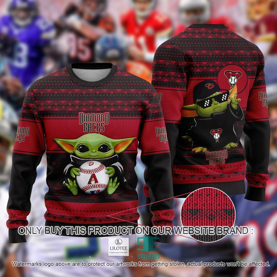 Arizona Diamondbacks Baby Yoda Ugly Christmas Sweater 9