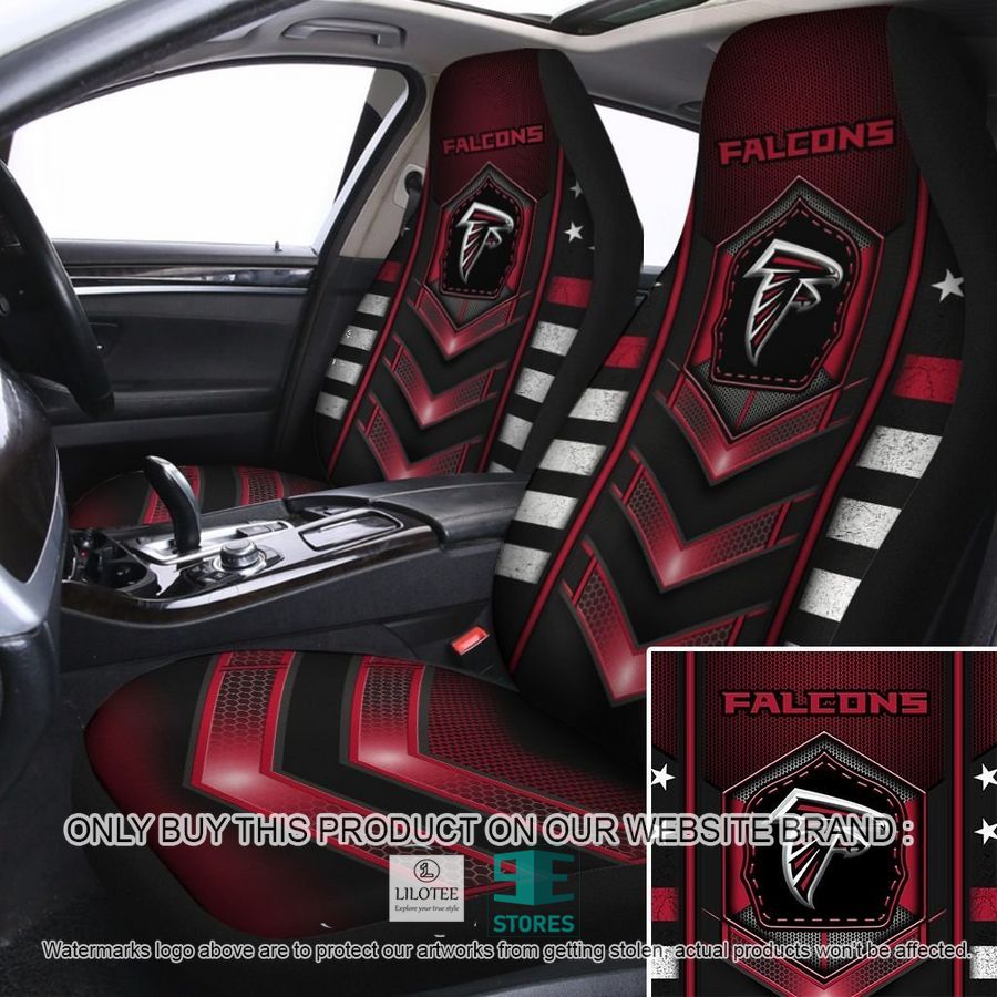 Atlanta Falcons Dark Red Grey Car Seat Covers 8