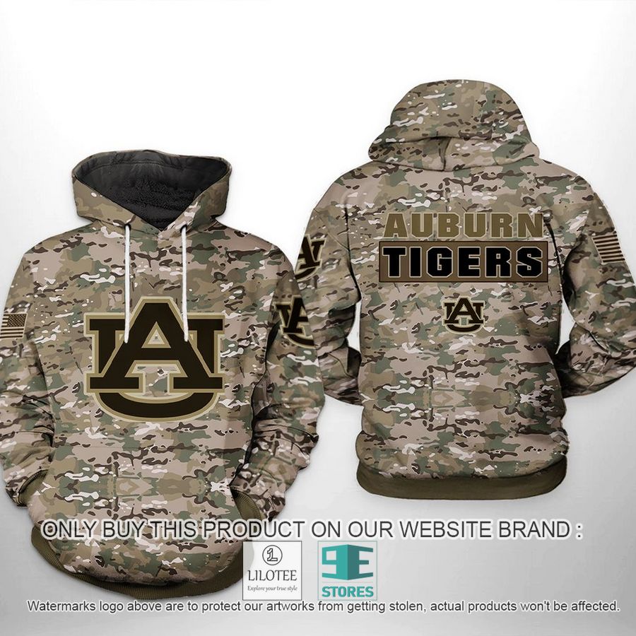 Auburn Tigers NCAA Camo Veteran 3D Hoodie, Zip Hoodie - LIMITED EDITION 9