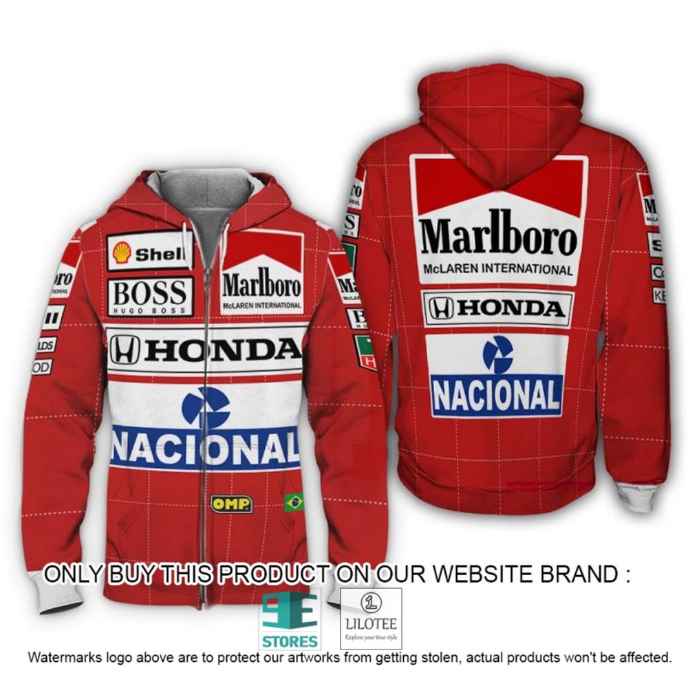 Alternative view of Ayrton Senna Racing Formula One Grand Prix Nacional 3D Hoodie, Shirt - LIMITED EDITION