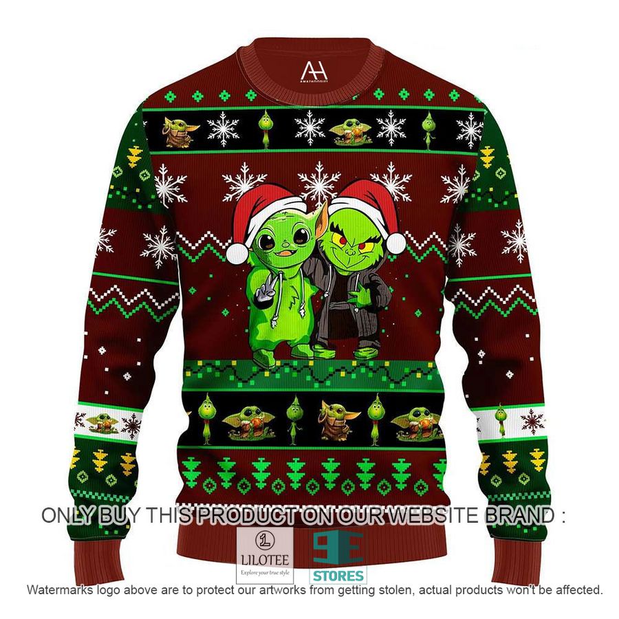 Baby Yoda And Grinch Ugly Christmas Sweater - LIMITED EDITION 9