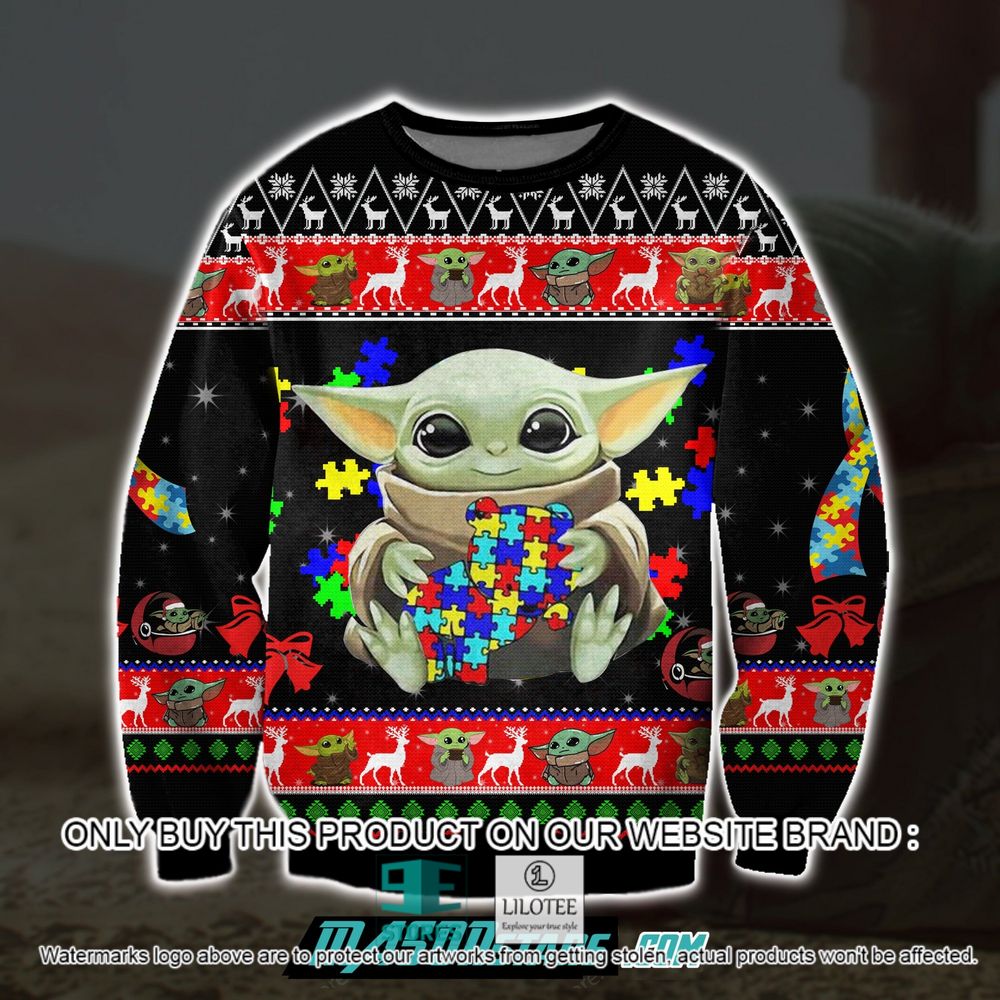 Baby Yoda With Puzzles Autism Rubik Christmas Ugly Sweater - LIMITED EDITION 10