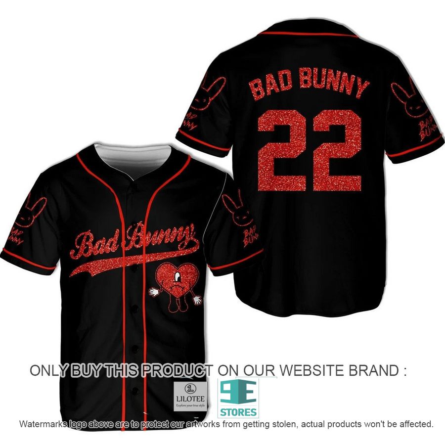 Bad Bunny Albums Heart Baseball Jersey 7