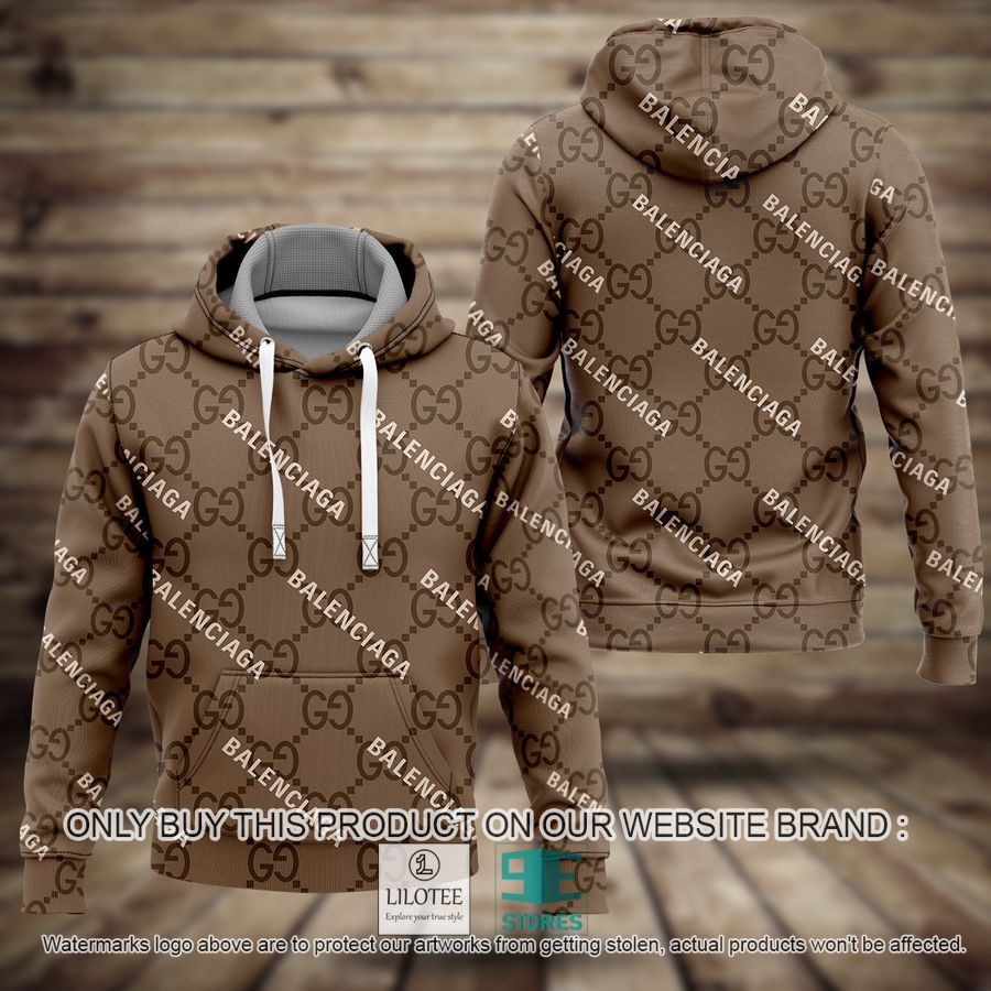 Balenciaga Gucci brown 3D Hoodie - LIMITED EDITION 8