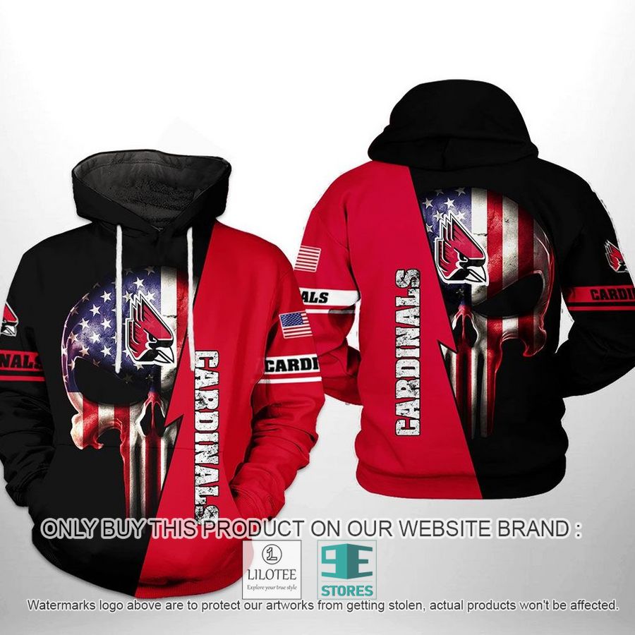 Ball State Cardinals NCAA US Flag Punisher Skull 3D Hoodie, Zip Hoodie - LIMITED EDITION 8
