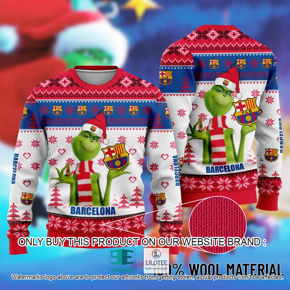 Barcelona The Grinch Christmas Ugly Sweater - LIMITED EDITION 11