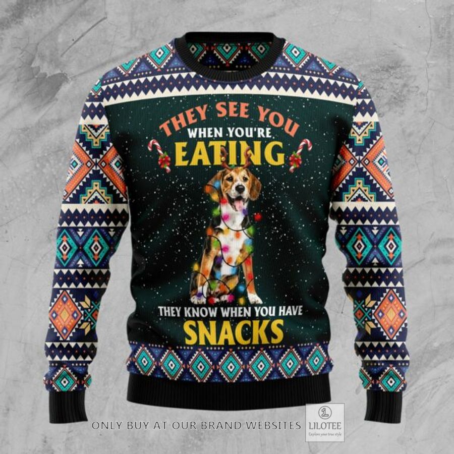 Beagle Snack Ugly Christmas Sweatshirt 6
