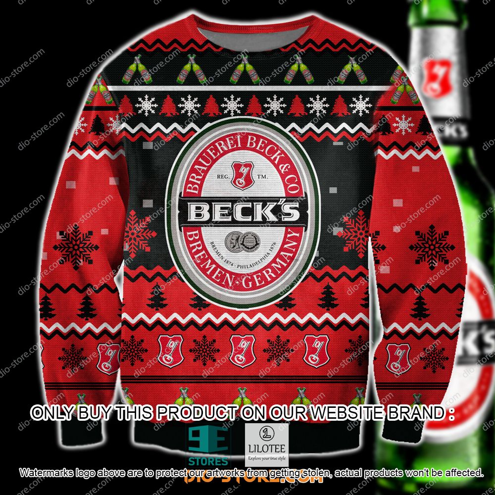 Beck's Brauerei Bremen Germany Beer Ugly Christmas Sweater - LIMITED EDITION 11