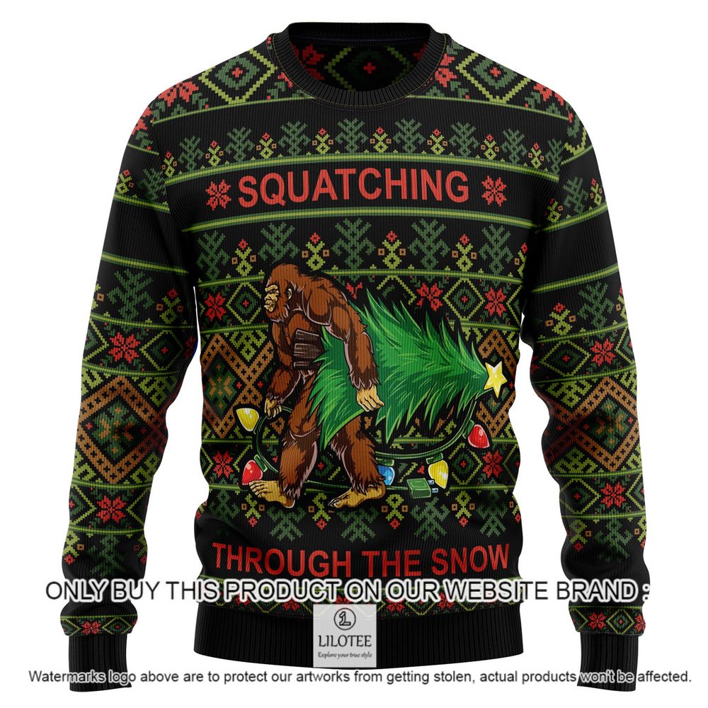 Bigfoot Squatching Through the Snow Christmas Sweater - LIMITED EDITION 9
