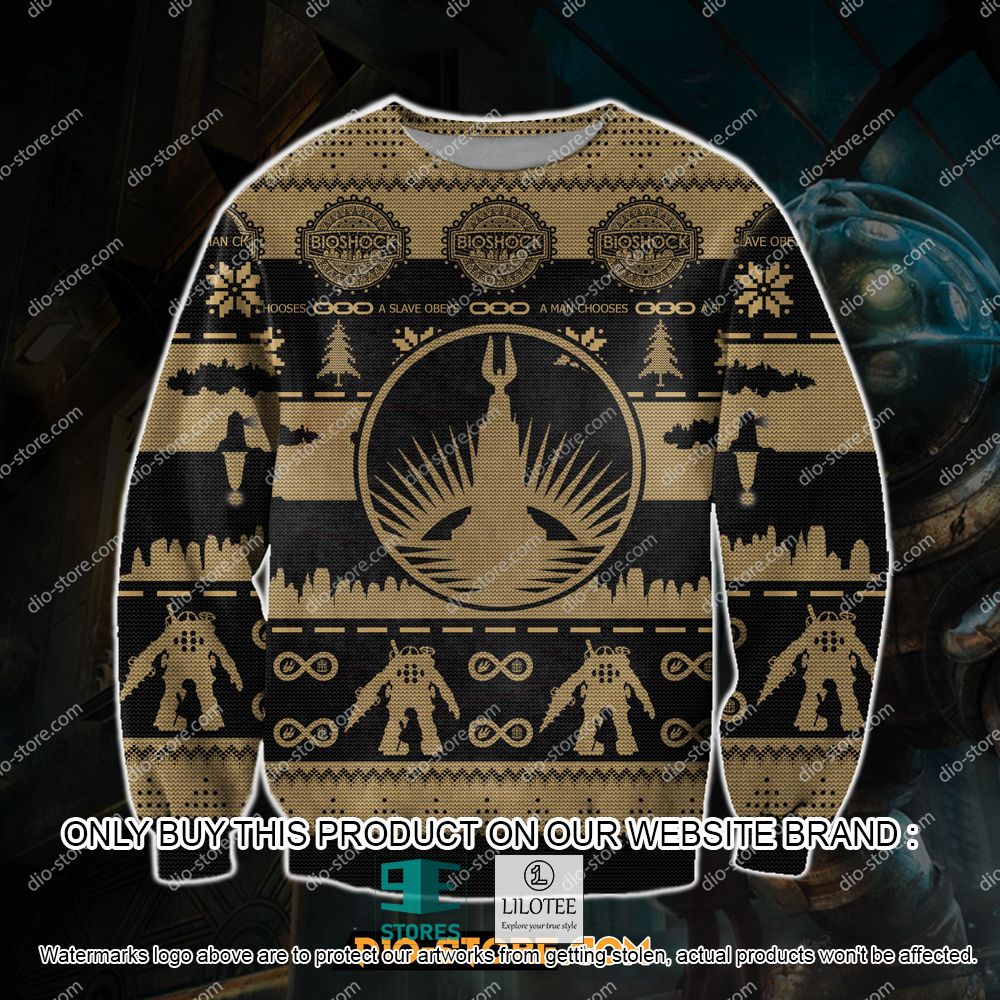 Bioshock A Slave Obey A Man Chooses Ugly Christmas Sweater - LIMITED EDITION 11