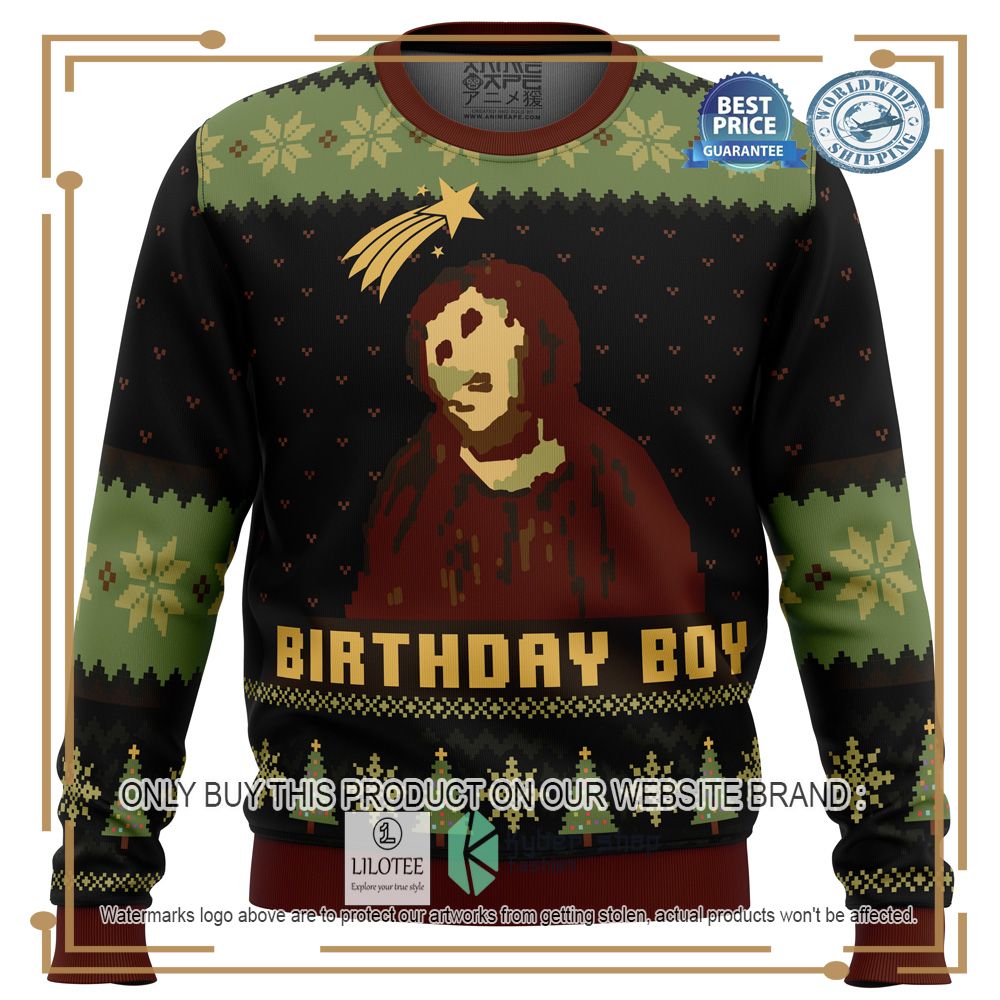 Birthday Boy The Ruined Fresco Of Jesus Ugly Christmas Sweater - LIMITED EDITION 6