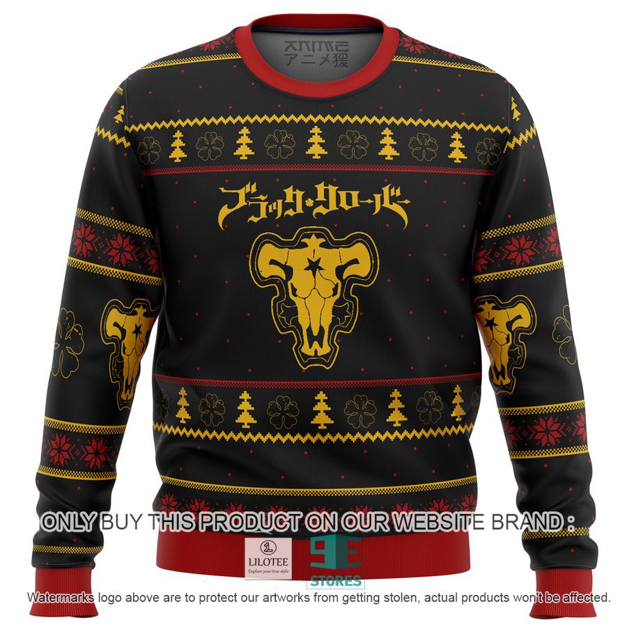 Black Clover Bulls Knitted Wool Sweater 9