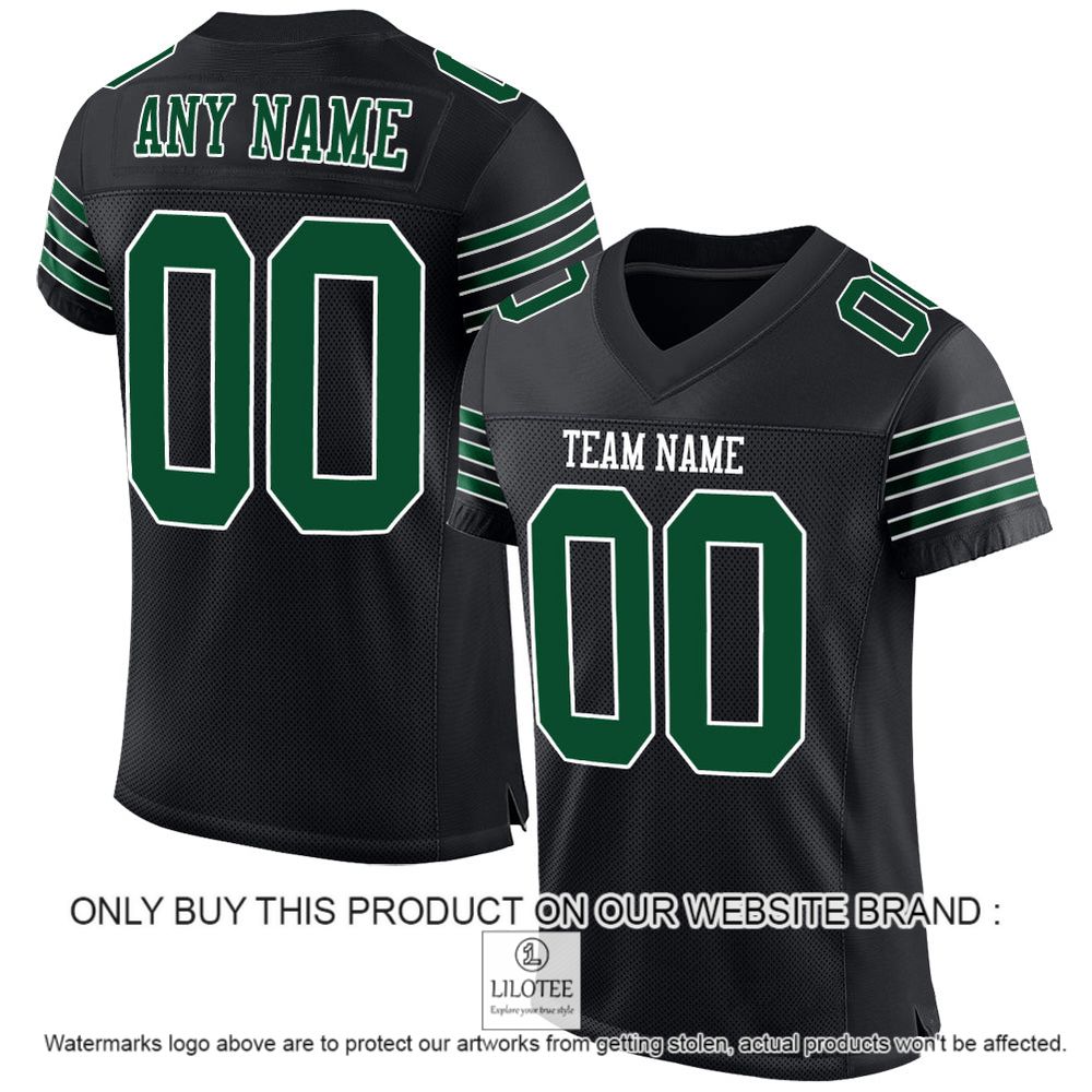 Black Gotham Green-White Mesh Authentic Personalized Football Jersey - LIMITED EDITION 11