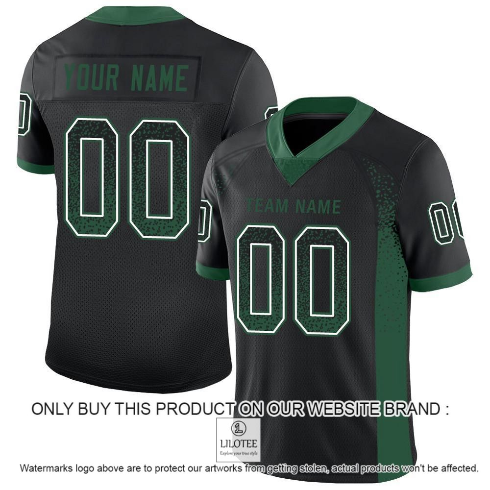 Black Gotham Green-White Mesh Drift Fashion Personalized Football Jersey - LIMITED EDITION 10