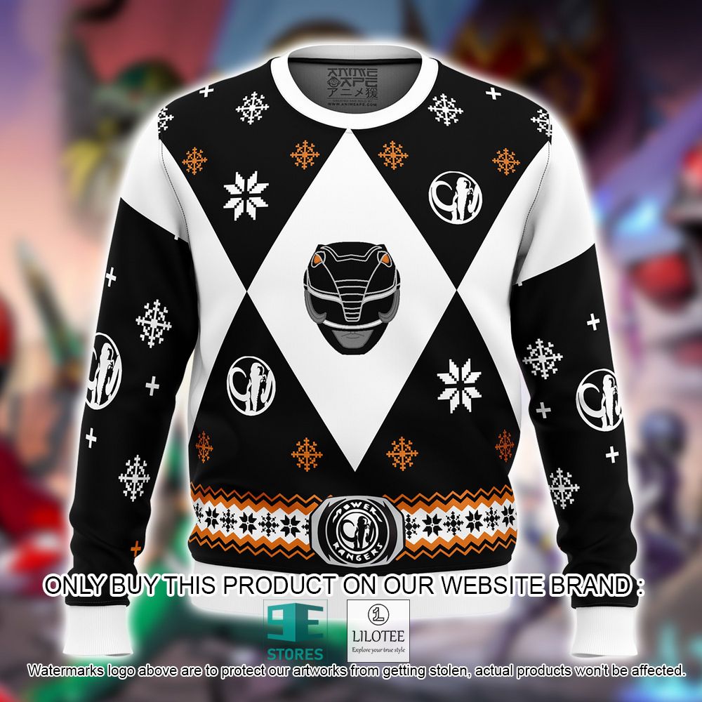 Black Mighty Morphin Power Ranger Christmas Ugly Sweater - LIMITED EDITION 11