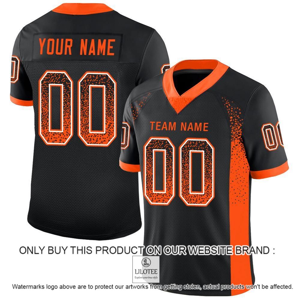 Black Orange-White Mesh Drift Fashion Personalized Football Jersey - LIMITED EDITION 11