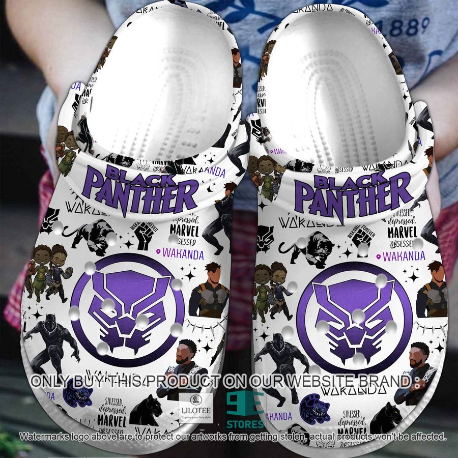 Black Panther Wakanda Forever Marvel Cartoon Characters Crocband Shoes 8