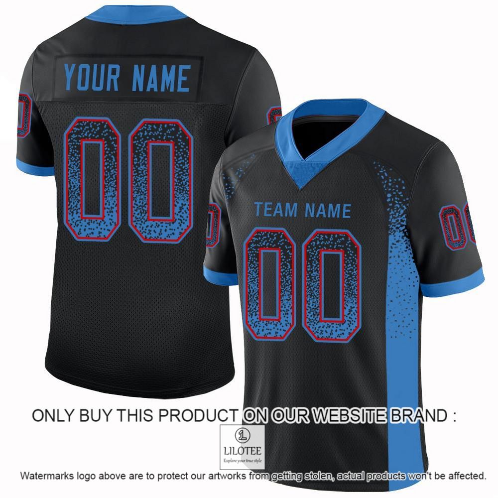 Black Powder Blue-Red Mesh Drift Fashion Personalized Football Jersey - LIMITED EDITION 9