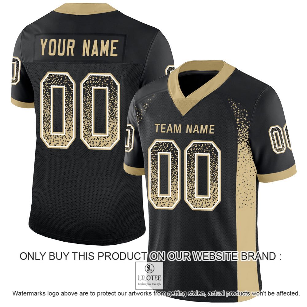 Black Vegas Gold-White Mesh Drift Fashion Personalized Football Jersey - LIMITED EDITION 10