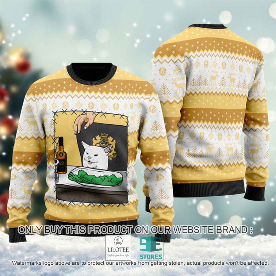 Black Velvet Whisky Cat Meme Ugly Christmas Sweater - LIMITED EDITION 9